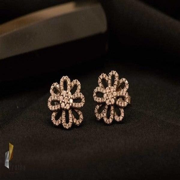 Diamond Flower Studs-0